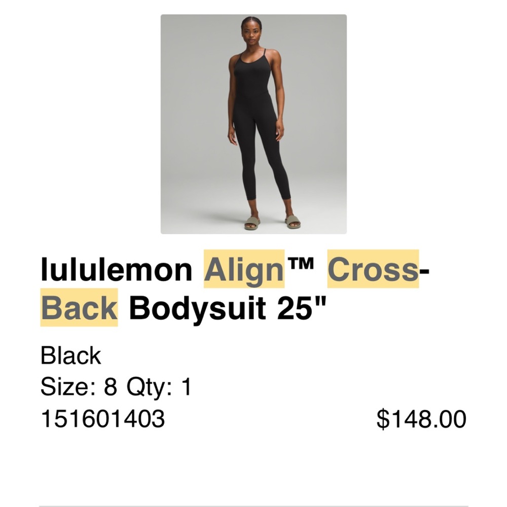 Lululemon Black Performance Jumpsuit Sleek Design - brand new